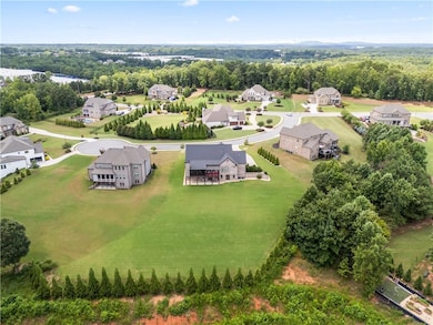 Aerial perspective of suburban area
