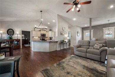 Open living area and kitchen on main level