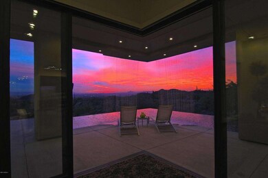 Sunset from just inside the glass doors