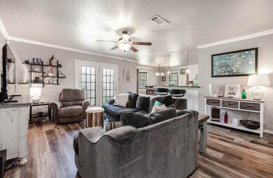 View from the flex room into the family room.