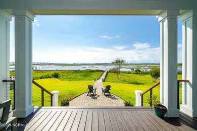 Double covered porches on water side
