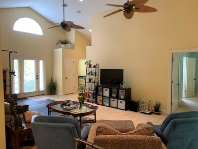 High Vaulted ceilings in living area