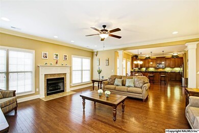 Adjacent to the breakfast room and kitchen, this family room is open and airy.