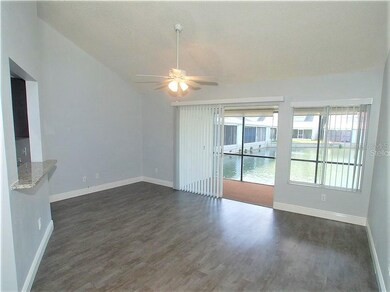 Living room with great view of the pond.