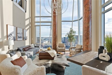 Expansive windows let in so much natural light.
