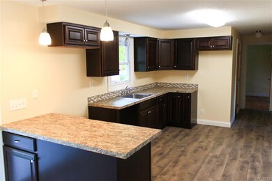 Beautiful kitchen with new cabinets, counters, flo