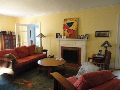 Living Room with wood burning fireplace