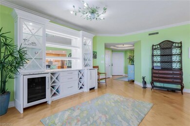 Custom designed bar in dining room room area.