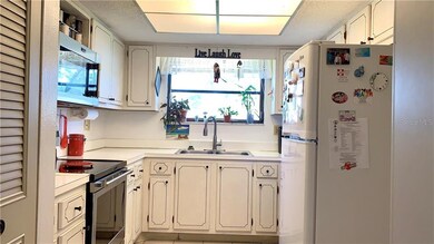 View of the kitchen from the dining room area.