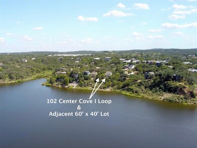 Aerial view showcasing approximate home and adjacent lot locations. Home is in the foreground of this photo.