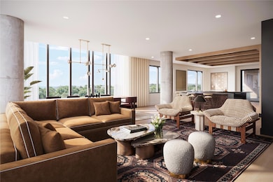 Living area featuring recessed lighting, wood fin