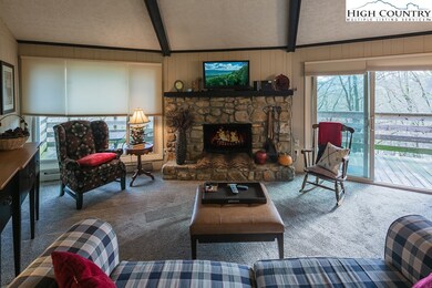 Spacious living area with propane fireplace