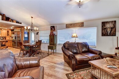View of living room and dining area