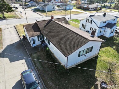 Aerial perspective of suburban area