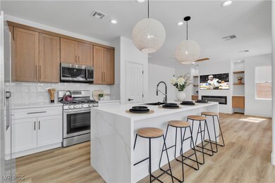 Kitchen with appliances with stainless steel finis