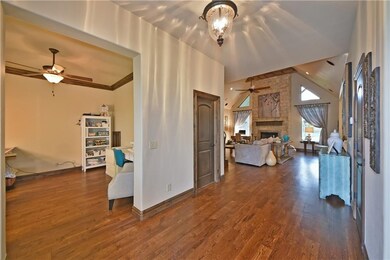 Entry view to living and office on the left
