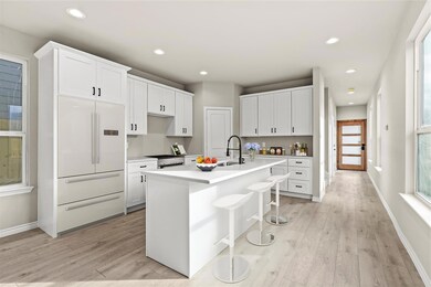 Kitchen featuring light hardwood / wood-style floo