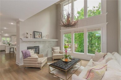 Cathedral Ceiling Formal Living Room - Marble Fire