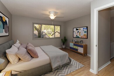 Virtually staged upper level primary bedroom