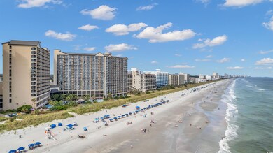 Exterior space featuring a beach view