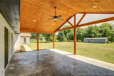 Amazing back patio with indirect lighting and a ce