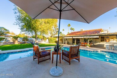 Sparking pool with outdoor seating