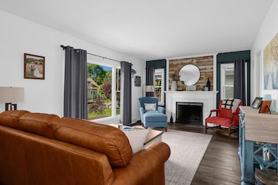 Living room with fireplace