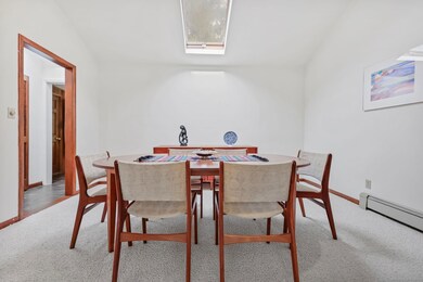 Dining Room with vaulted ceilings