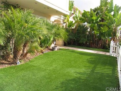 Faux grass and lush landscaping