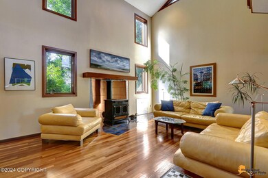 Copper accented wood stove surround