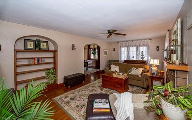 Spacious living room with gorgeous hardwood floors
