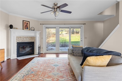 Living room with backyard access