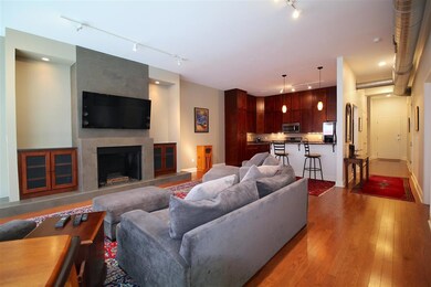 This living room is very large with floor to ceili