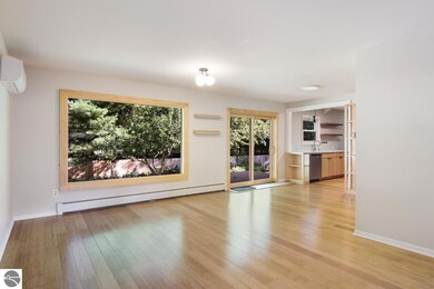Dining area with beautiful window.