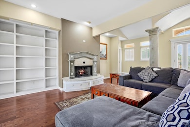 Custom built-in book shelves.