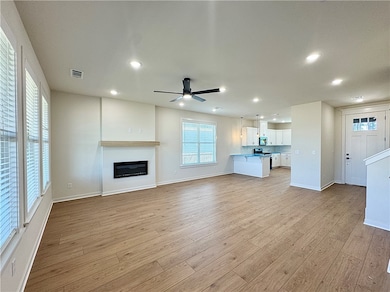 This open living room is a warm and inviting space