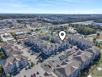 Aerial view of a large body of water
