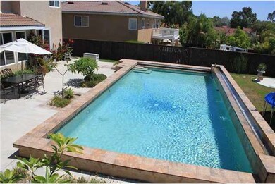 Backyard with amazing pool and automatic pool cove