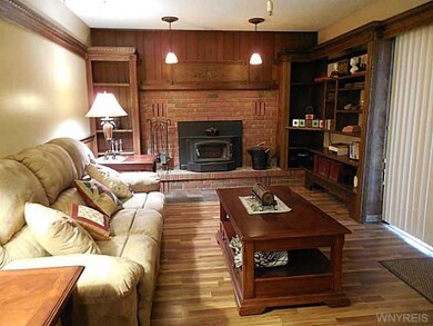 Living Room. Living room with wood burning stove a