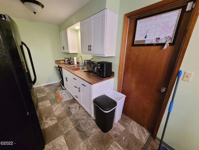 Kitchen seen from dining room.