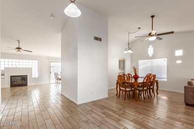Dining Room & Family Room view