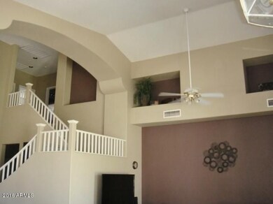 Family room view of stairwell