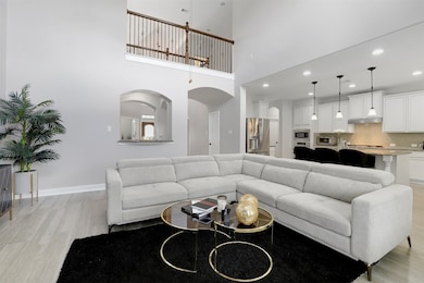 Open flow with views of the kitchen