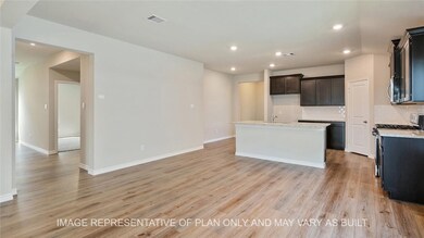 Kitchen with light wood-type flooring, a kitchen i