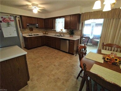 Large kitchen with lots of cupboard space.  Newer 