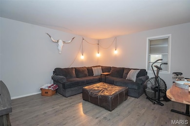 Living room with wood finished floors