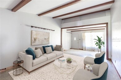 Virtually staged living room
