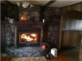 Cozy fireplace in living room