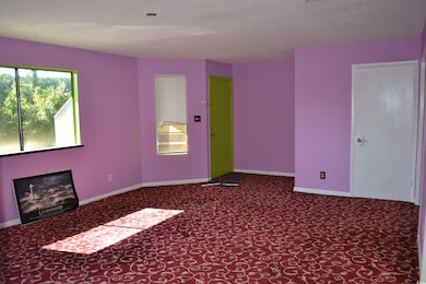 Spare room featuring a textured ceiling and carpet