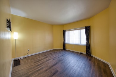 Cheery living area with decorative glass door